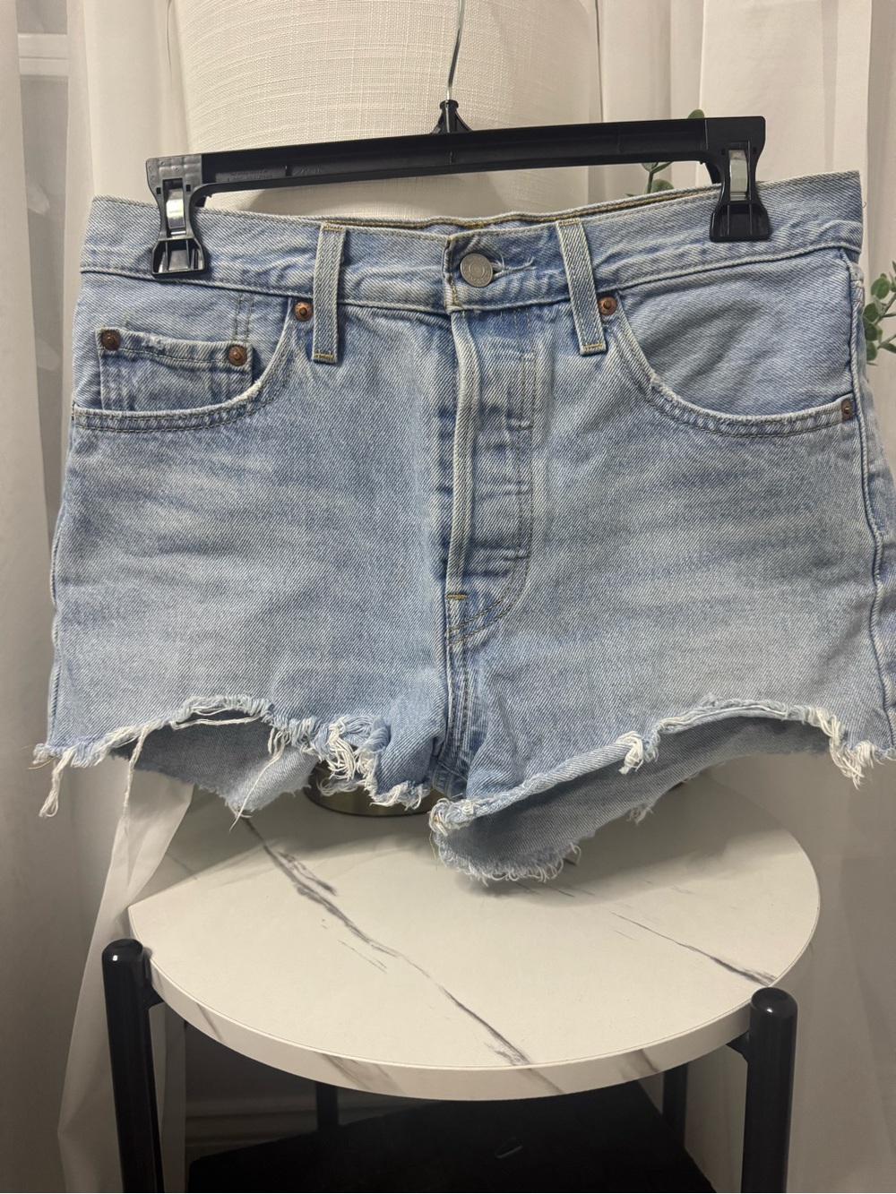 Levi's Light Blue Cutoff Denim Shorts